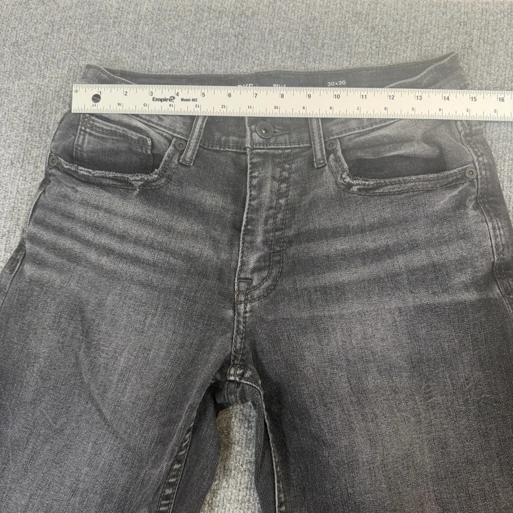 BKE Wells Mens Straight Leg Jeans Faded Black‎ Wash 30x29 Stretch Denim